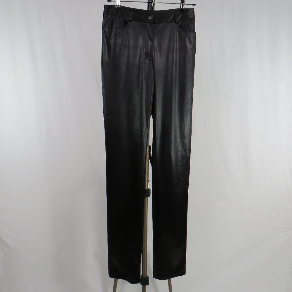 Parallel Satin Feel Black Pants